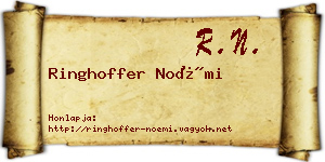 Ringhoffer Noémi névjegykártya